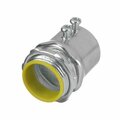 American Imaginations 1.5 in. Galvanized Steel Silver E.M.T. Connector-Steel With Insulated Throat AI-36721